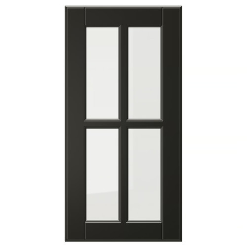 BODBYN Glass door, black, 30x60 cm
