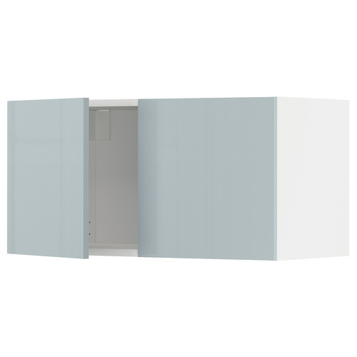 METOD Wall cabinet with 2 doors, white/Kallarp light grey-blue, 80x40 cm