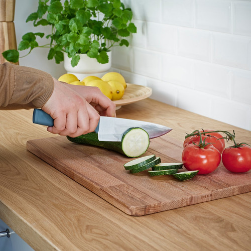 TIGERBARB 3-piece knife set, grey-turquoise