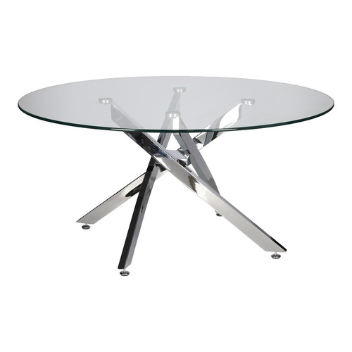 Coffee Table Amber 90cm, transparent/chrome