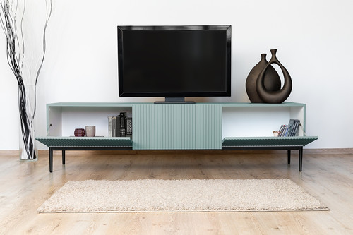 TV Cabinet Nicole 200 cm, sage/black legs