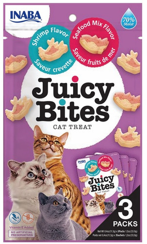 Inaba Ciao Cat Juicy Bites Shrimp & Seafood Mix Flavor 33.9g