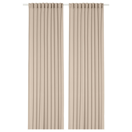 ROSENROBINIA Sheer curtains, 1 pair, beige, 145x300 cm