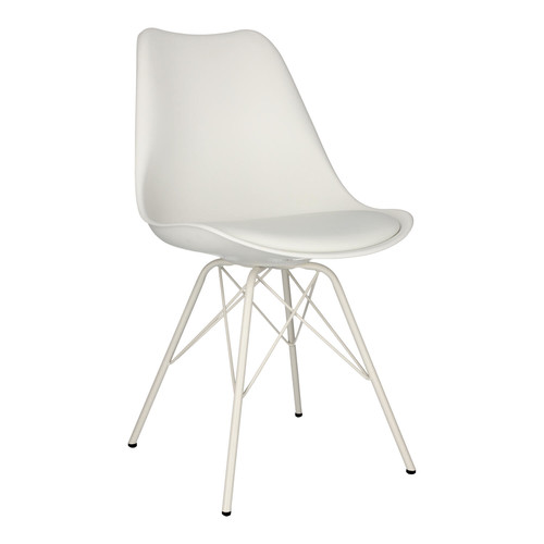 Chair Eris, PP/faux leather, 1pc, white/white