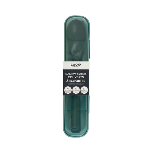 Travel Cutlery Set with Case, green