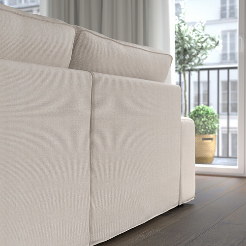KIVIK 4-seat sofa with chaise longue, Tresund light beige