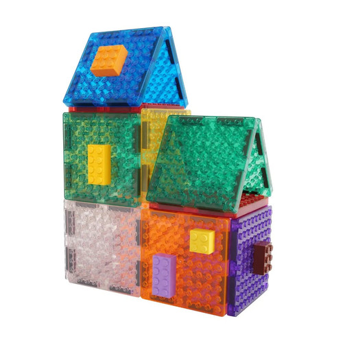 Cleverclixx Magnetic Tiles Brick Tiles Pack Intense - 16 pieces, 3+
