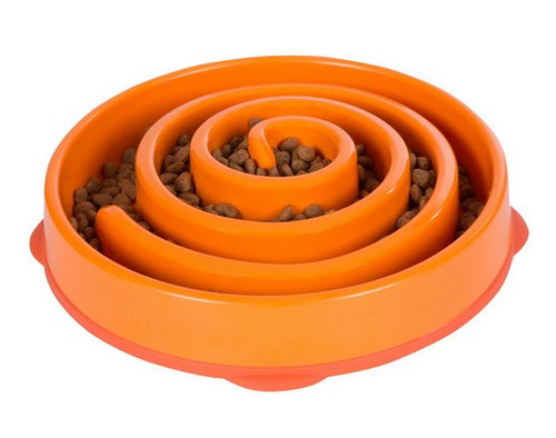 Outward Hound Fun Feeder Dog Bowl, orange