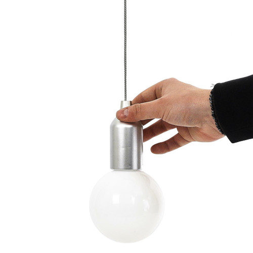 Pendant LED Lamp L, battery-operated, silver