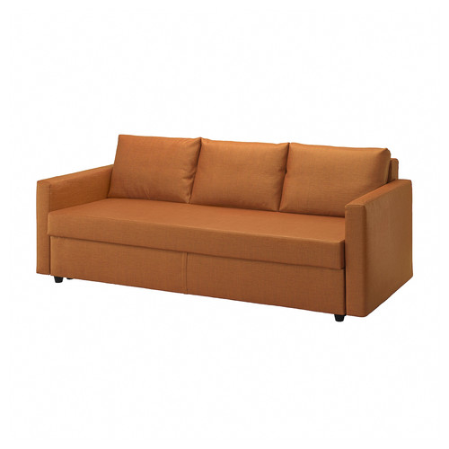 FRIHETEN 3-seat sofa-bed, Faringe brown-orange