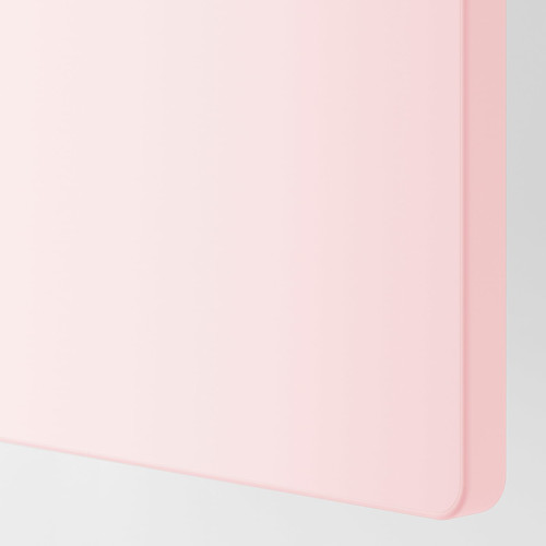 SMÅSTAD / PLATSA Wardrobe, white pale pink/with 2 clothes rails, 60x57x181 cm