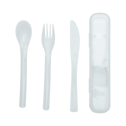 Travel Cutlery Set with Case, white