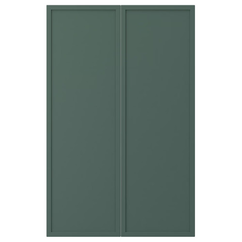 ASPUDDEN 2-p door f corner base cabinet set, dark grey-green, 25x80 cm