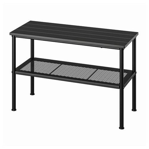 NIPÅSEN Bench with shoe storage, black, 79x35x52 cm