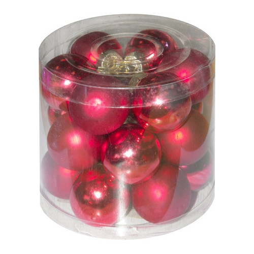 Christmas Glass Baubles 3cm, red, 18pcs