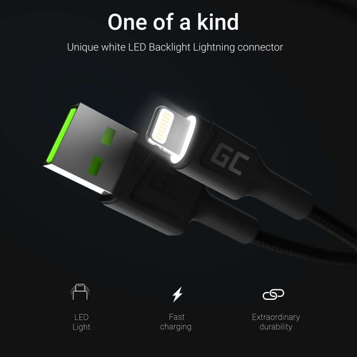Green Cell 3x GC Ray USB Cable Lightning 120cm