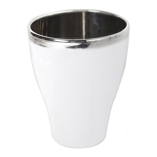 Ceramic Plant Pot 18 cm, white-silver