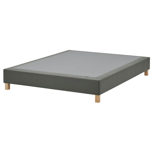 LYNGÖR Spring mattress base, incl leg/dark grey, 160x200 cm