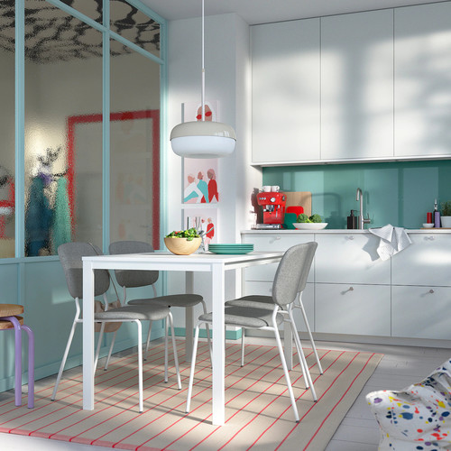 VIHALS Table, white/white, 125x74 cm