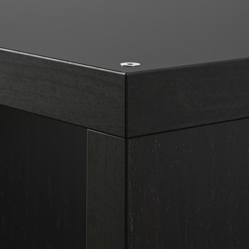KALLAX Shelving unit with underframe, black-brown/black, 147x164 cm