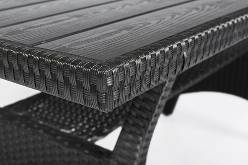 Garden Corner Sofa Set with Table, black