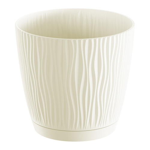 Plant Pot with Saucer Sandy 10.8 cm, light beige