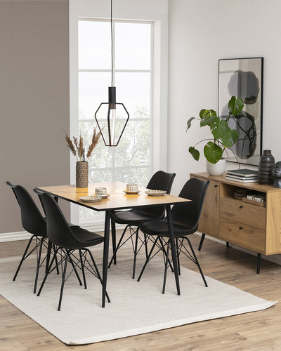 Chair Eris, 1pc, PP/faux leather, black/black