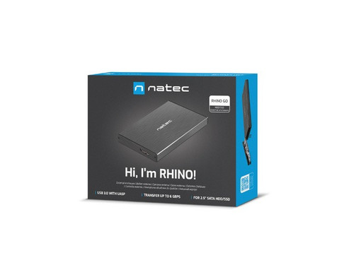 Natec External HDD Enclosure Rhino Go 2.5" USB 3.0, black
