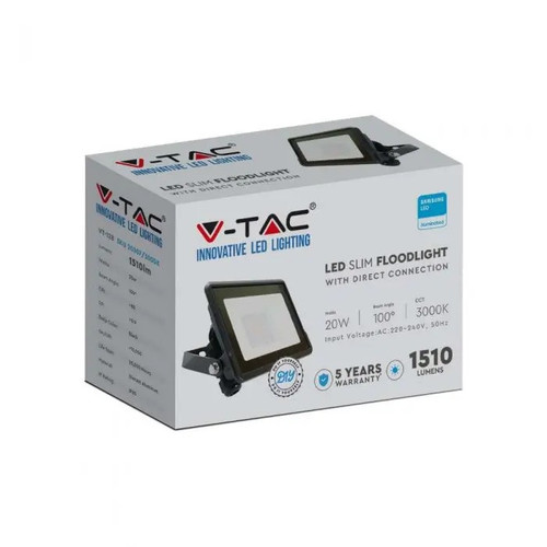 V-TAC Floodlight LED 20W 6500K 1510lm, black