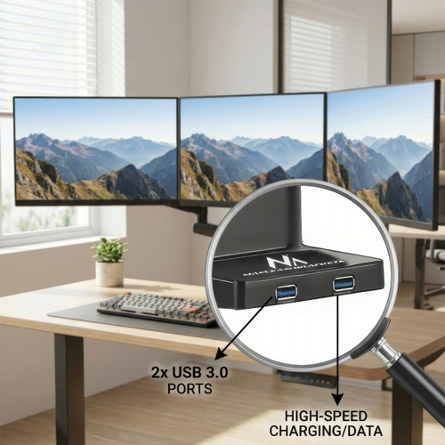 MacLean Triple Stand For 3 Monitor Screens 17-27" MC-811