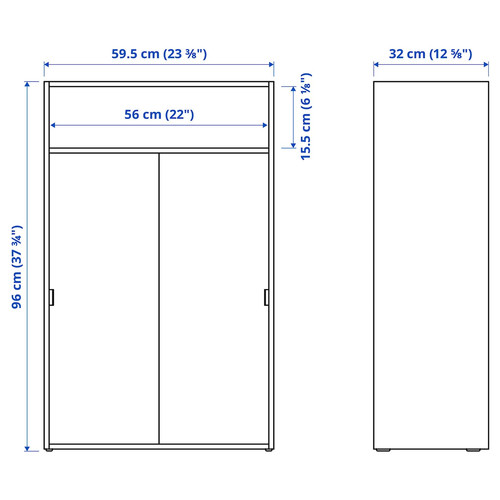 SPIKSMED Cabinet, light grey, 60x96 cm