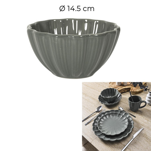 Ceramic Bowl Calista 550ml, grey