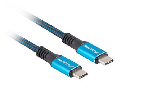 Lanberg Cable USB-C M/M USB4 0.5m 100W 8K 60Hz, black-blue