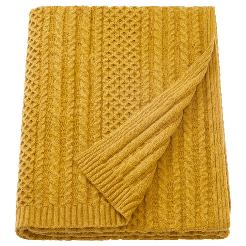 SÖRBYSKOGEN Throw, yellow, 130x170 cm