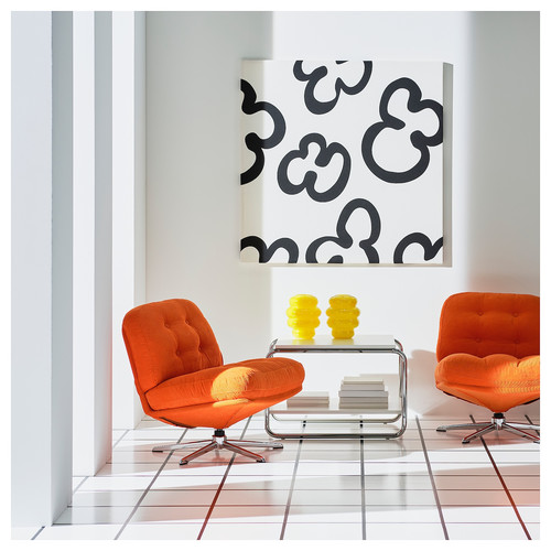 KLIPPBRÄCKA Pre-cut fabric, white/black, 150x300 cm