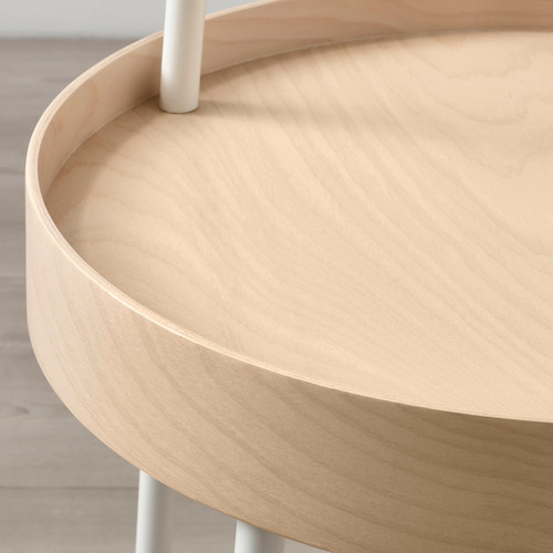 BURVIK Side table, white, 38 cm
