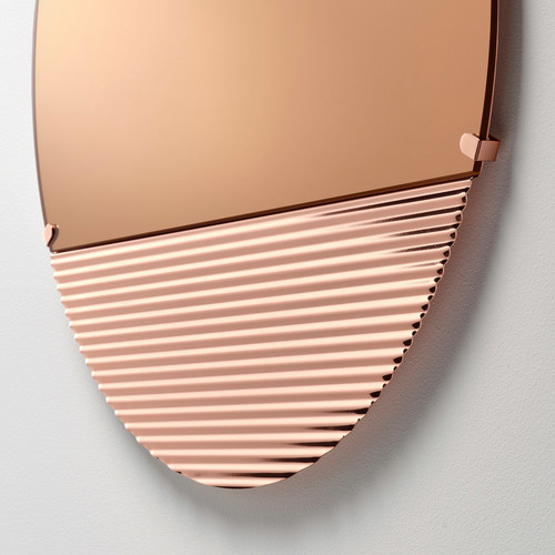 SKOGSGRÄNSEN Decorative mirror, copper-colour, 50 cm