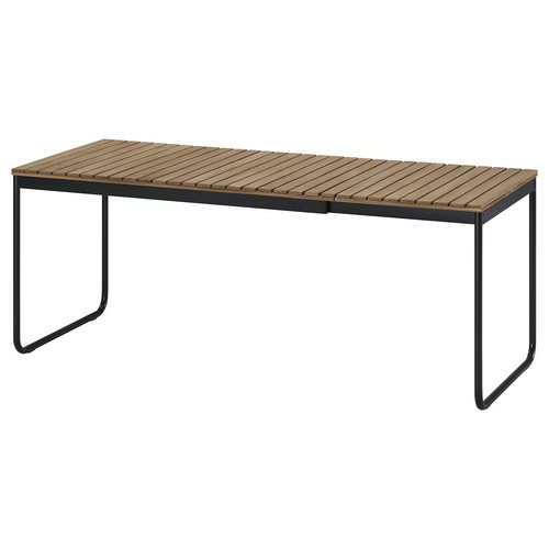 VÄSMAN Extendable table, outdoor, light brown stained, 135/190x74 cm