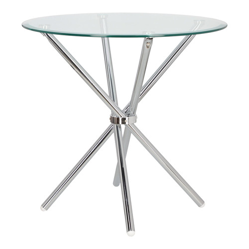 Dining Table Ufo 80cm, transparent/chrome