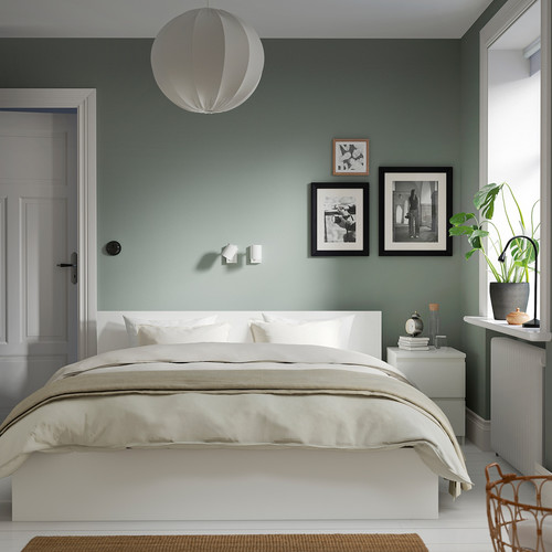 MALM Bedroom furniture, set of 2, white, 180x200 cm