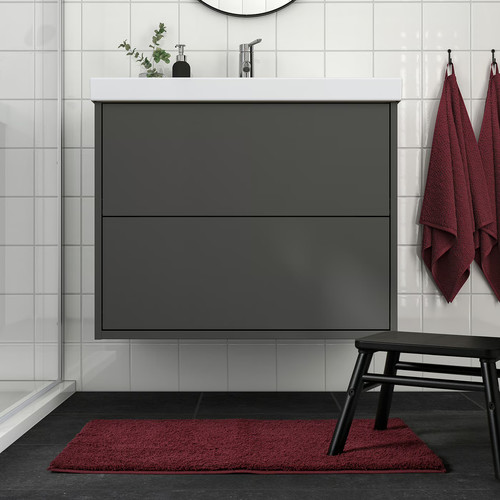 BACKMÅRA Bath mat, deep red, 50x80 cm