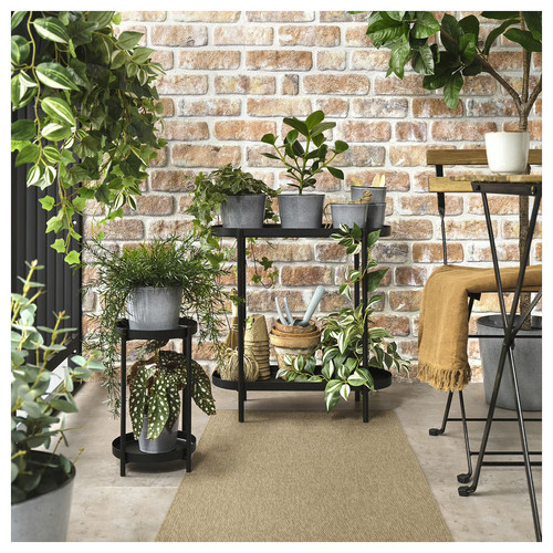 LÄTTBETONG Runner, flatwoven, beige/light brown, 80x150 cm