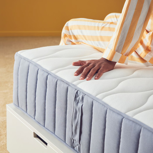 VÅGSTRANDA Mattress, pocket springs, medium firm/light blue, 80x200 cm