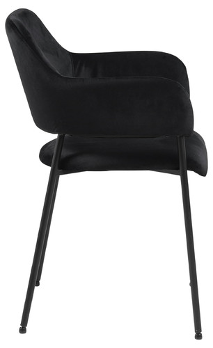 Set of Dining Chairs with Armrests, black