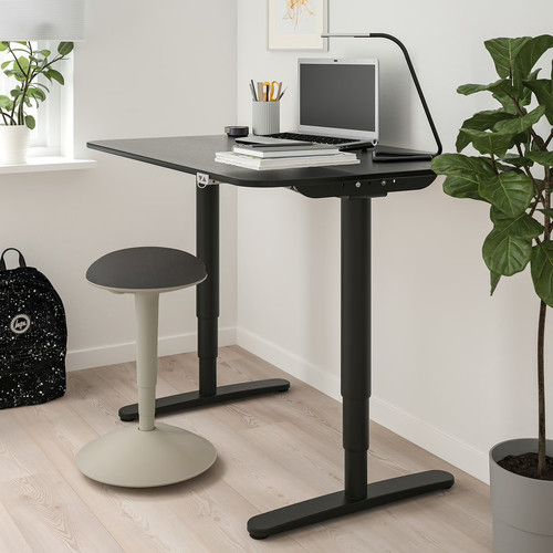 NILSERIK Standing support, beige, Vissle dark grey