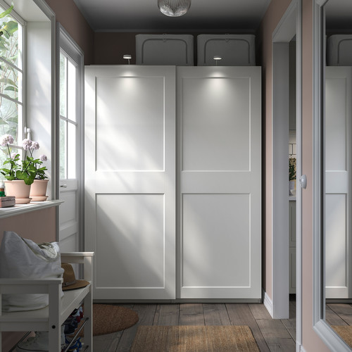 GRIMO Pair of sliding doors, white, 150x201 cm