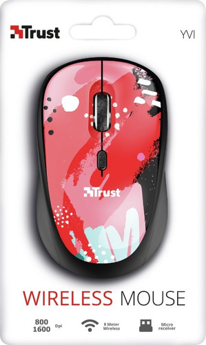 Trust Optical Wireless Mouse Yvi, red brush
