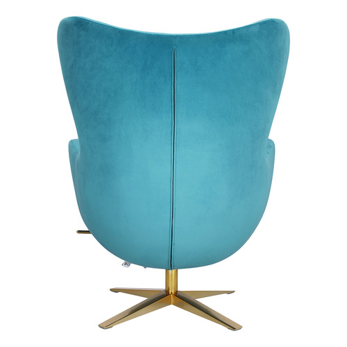 Armchair Egg Velvet Gold, blue