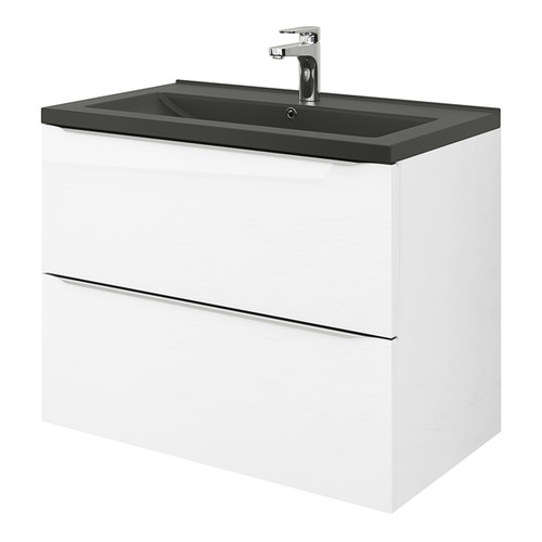 GoodHome Wash-basin Nira 80 cm, black