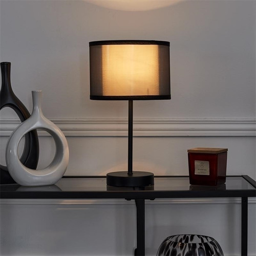 Table Lamp with Double Shade, grey